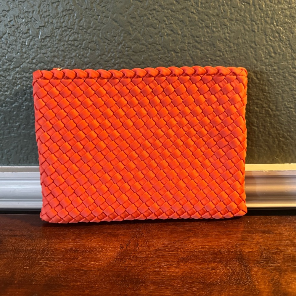 Naghedi Orange Woven Clutch